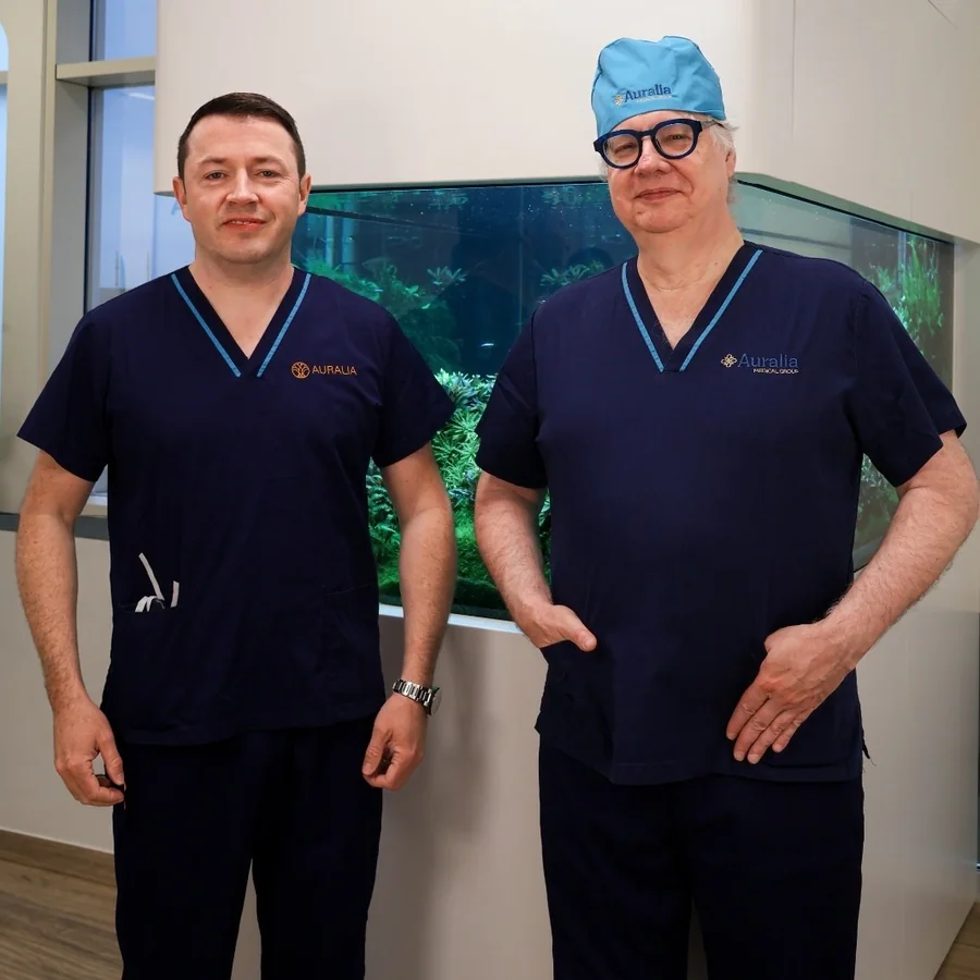 Dr John Loy and Prof Michel Gagner at Auralia